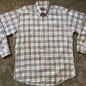 Men's Burberry XL Classic Nova Check‎ Dress Shirt Long Sleeve USA Early 00's Y2K